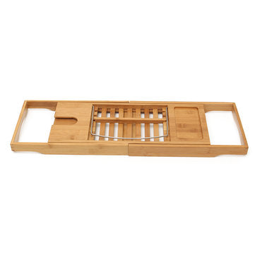 Luxury Bathroom Bamboo Bath Shelf Bridge Tub Caddy Tray Rack Wine Holder Bathtub Rack Support